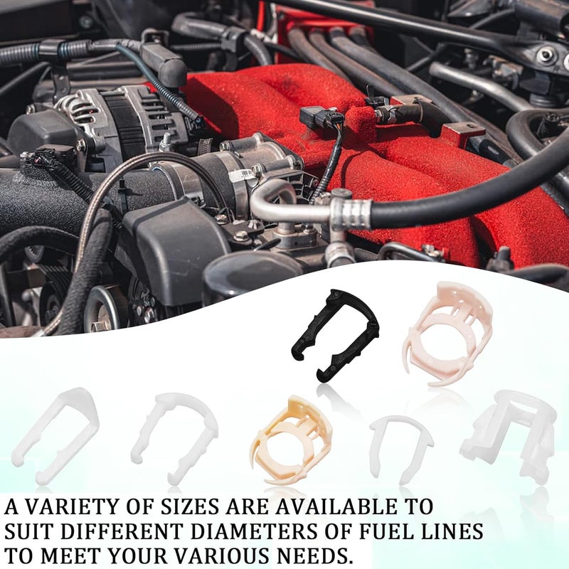 SamWinGear 70PCS Fuel Line Clips 7 Sizes Fuel Line Connector Injector Clips Repair Kit Replacement 3/8" & 5/16" Nylon Fuel Brake Line Clamp Hose Retainer Clips Assortment Kit tool for Ford GM Chrysler - Image 5